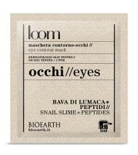Loom Sheet Eye Contour Mask Snail Slime + Peptides Маска целлюлозная для контура глаз с омолаживающим и сияющим эффектом с органической слизью улитки и пептидами Bioearth,  магазин Glossary 