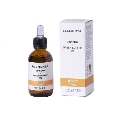 Elementa Body GINSENG + GREEN COFFEE 6% (body tone) Сыворотка-концентрат тонизирующая и восстанавливающая для тела Bioearth,  магазин Glossary 