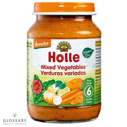 Пюре Holle органическое Овощной микс с 6 месяцев магазин Glossary 