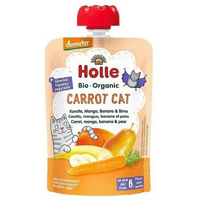 Пюре "Carrot Cat" с морковью, манго, бананом и грушей органическое (с 6 месяцев), Holle магазин Glossary 