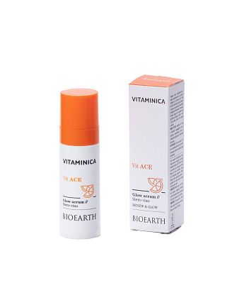 Vitaminica VIT A.C.E. Glow serum Сыворотка антиоксидантная, осветляющая и тонизирующая для всех типов кожи лица Bioearth,  магазин Glossary 