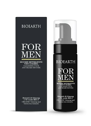 Очищающий мусс для лица/бороды FOR MEN Bioearth магазин Glossary 