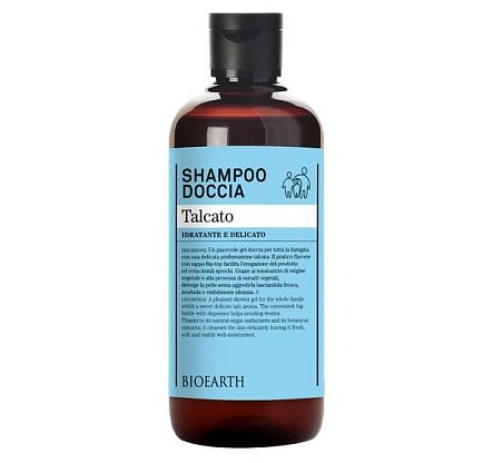 Family Shampoo Shower gel - Talcum Шампунь-гель увлажняющий для волос/душа Bioearth,  магазин Glossary 