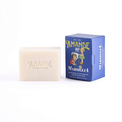 Твердое натуральное мыло ручной работы МАРСЕЛЬ классическое  L`Amande, магазин Glossary 
