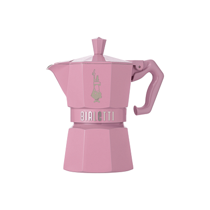 Кофеварка гейзерная на 3 чашки розовая Moka Express, Bialetti магазин Glossary 