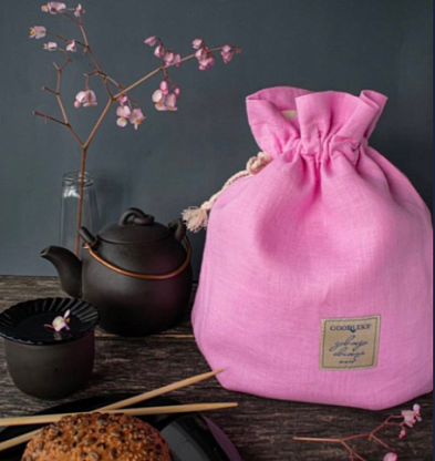 Эко-хлебница "Лён Розовый" Goodleks / магазин Glossary 