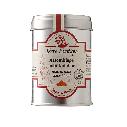 Смесь специй «Золотое молоко» с куркумой и имберем Terre Exotique, магазин Glossary 