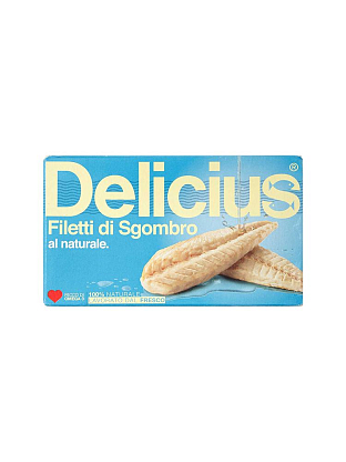Консервы рыбные "Скумбрия филе в собственном соку" Delicius, магазин Glossary 