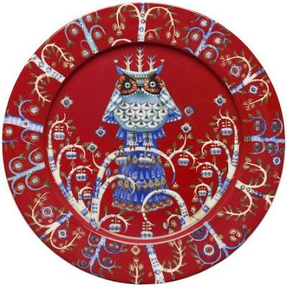 Тарелка красная с рисунком, Iittala магазин Glossary 