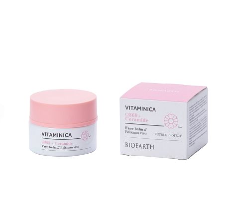 Vitaminica VIT F + CERAMIDES face balm Крем-бальзам антиоксидантный и успокаивающий для сухой и чувствительной кожи лица Bioearth,  магазин Glossary 