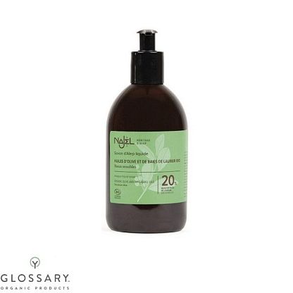 Жидкое алеппское мыло 20% масла лавра Najel, магазин Glossary 