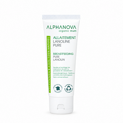 Чистый ланолин 100% для ухода за сосками во время грудного вскармливания ALPHANOVA Organic Mum магазин Glossary 