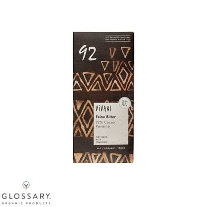 Шоколад чёрный органический 92% какао Vivani,  магазин Glossary 