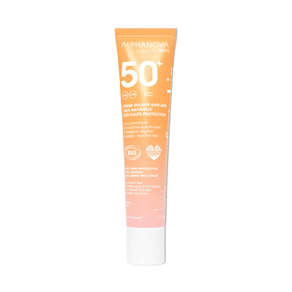 Солнцезащитный антивозрастный крем для лица SPF 50+ ALPHANOVA Organic Sun магазин Glossary 