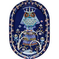Блюдо для сервировки синее с рисунком Taika, Iittala магазин Glossary 