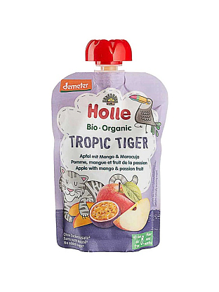 Пюре "Tropic Tiger" с яблоком, манго и маракуей органическое (с 8 месяцев), Holle магазин Glossary 