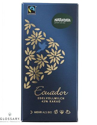 Шоколад молочный органический Эквадор 42% какао  магазин Glossary 