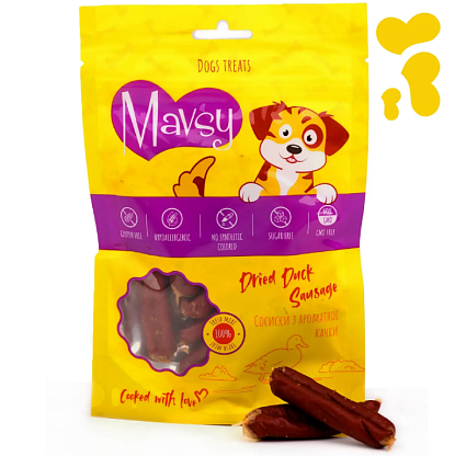 Лакомство для собак Dried DUCK Sausage сосиски из утки Mavsy магазин Glossary 
