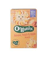 Мюсли с бананом, персиком и яблоком органические (с 10 месяцев) Organix,  магазин Glossary 