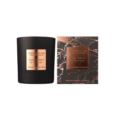 Свеча гелевая "Темный янтарь-Ветивер" LUNA, Stoneglow магазин Glossary 