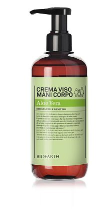 Family Face Hand Body Cream - Aloe Vera Увлажняющий крем, успокаивающий, универсальный для тела/лица Bioearth,  магазин Glossary 