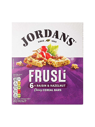 Батончик злаковый с изюмом и лесными орехами, Jordans магазин Glossary 