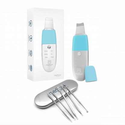 Набор ультразвукового скрабера для лица Medica+ Vibroskin 8.0 + инструмент для чистки лица магазин Glossary 