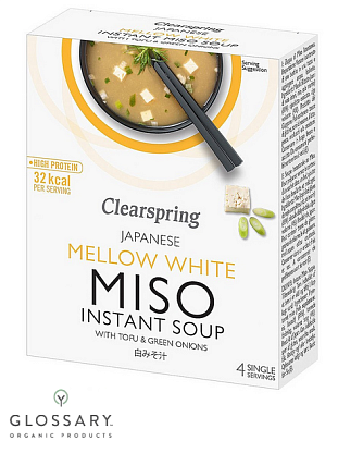 Смесь для приготовления белого Мисо супа из тофу Clearspring,  магазин Glossary 