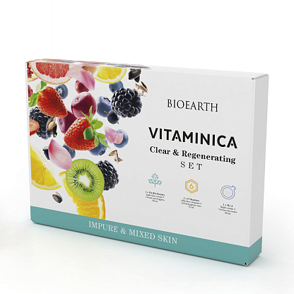 Vitaminica CLEAR & REGENERATING SET/ Набор для очищения и регенерации кожи Bioearth,  магазин Glossary 