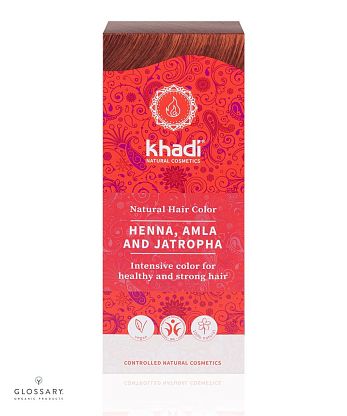 Растительная краска для волос "Хна, Амла и Ятрофа", Красный (Henna, Amla & Jatropha) магазин Glossary 