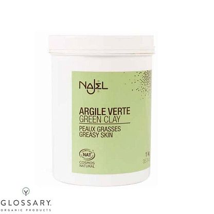Порошок зеленой глины  для жирной и комбинированной кожи Najel,  магазин Glossary 