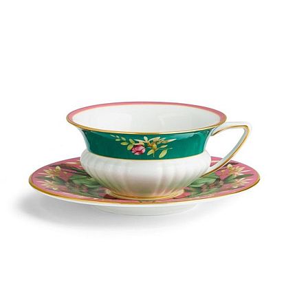 Чашка с блюдцем Розовый Лотос "Pink Lotus" Wonderlust Teaware, Wedgwood магазин Glossary 