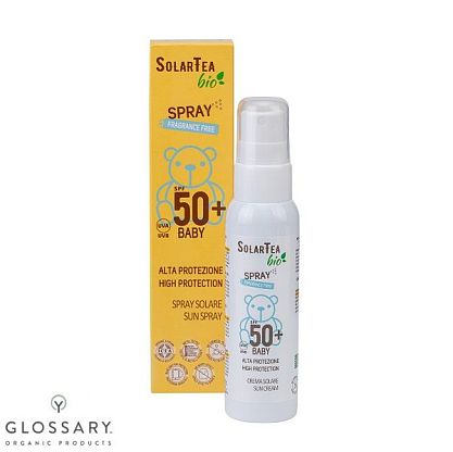 Спрей солнцезащитный детский с высоким уровнем защиты SPF 50 для тела и лица, без запаха Solar Tea Bio от Bema Cosmetici, магазин Glossary 
