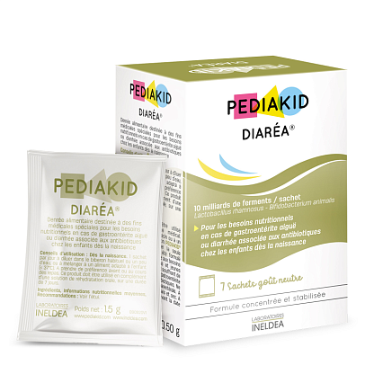 Растворимый симбиотик Pediakid Диарея / DIAREA – 2 специальные штаммы пробиотиков для детей с рождения Pediakid,  магазин Glossary 