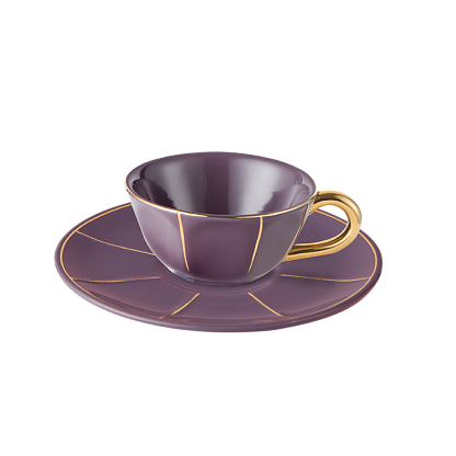 Чайная чашка с фиолетовым блюдцем Vintage, Bitossi Home магазин Glossary 