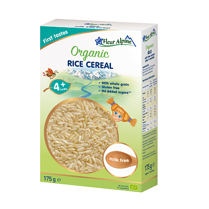 Безмолочная каша органическая рисовая гипоаллергенная Fleur Alpine,  магазин Glossary 