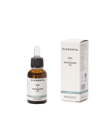 Elementa_ZINC + NIACINAMIDE 11% (purif) Сыворотка очищающая Цинк + Ниацинамид Bioearth,  магазин Glossary 