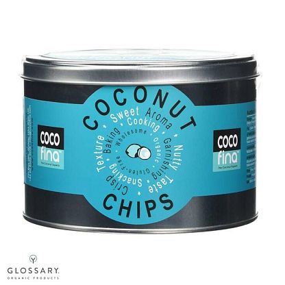 Чипсы кокосовые органические в железной банке Cocofina,  магазин Glossary 