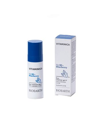 Vitaminica VIT B5 + BLUEBERRY eye contour gel Гель-контур освежающий для сияния глаз Bioearth,  магазин Glossary 