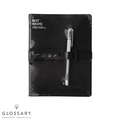 Блокнот Black с белой гелевой ручкой Nuuna /  магазин Glossary 