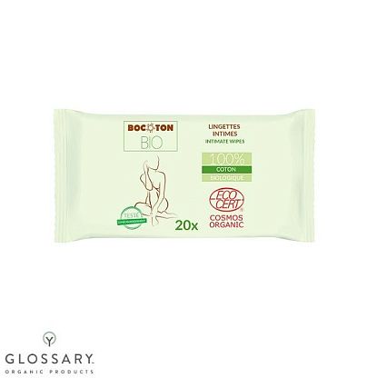 Органические влажные салфетки для интимной гигиены Bocoton Bio,  магазин Glossary 