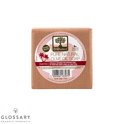 Натуральное мыло для лица и тела с оливковым маслом и ароматом дыни, жасмина и бергамота Bioselect,  магазин Glossary 