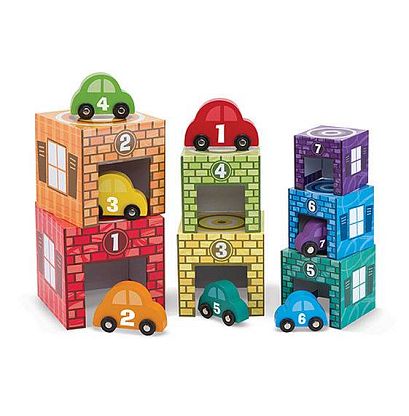 Набор блоков-кубов "Автомобили и гаражи" магазин Glossary 