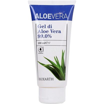 ALOE VERA GEL 99% Гель чистый органический из Алое Вера многофункциональный увлажняющий, успокаивающий, регенерирующий для всех типов кожи Bioearth,  магазин Glossary 