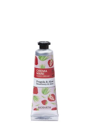 Family Hand Cream Strawberry & Aloe Крем для рук увлажняющий и смягчающий Bioearth,  магазин Glossary 