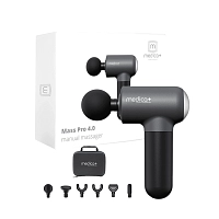 Перкуссионный массажер для тела и мышц MEDICA+ MassHand Pro 4.0 Black магазин Glossary 