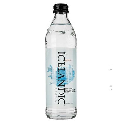 Вода питьевая родниковая газированная стекло Icelandic Glacial, магазин Glossary 