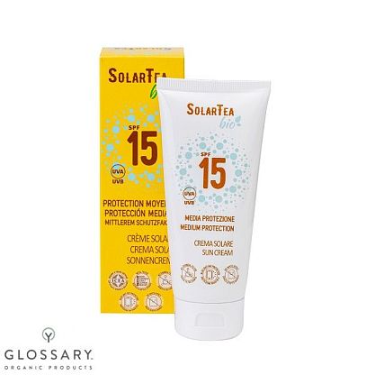 Крем солнцезащитный со средним уровнем защиты  SPF 15 для лица и тела Solar Tea Bio от Bema Cosmetici, магазин Glossary 