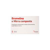 Диетическая добавка в таблетках Бромелайн, гесперидин и мирра Bromelina e Mirra composta NutraMy,  магазин Glossary 