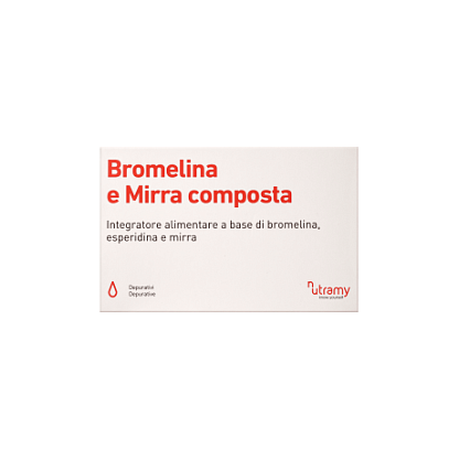 Диетическая добавка в таблетках Бромелайн, гесперидин и мирра Bromelina e Mirra composta NutraMy,  магазин Glossary 